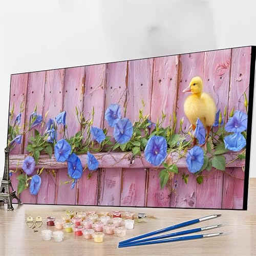 DIY Malen Nach Zahlen Erwachsene Blume, Malen Nach Zahlen Ente Malen Nach Zahlen ab 9 Jahre Mädchen mit Pinseln und Acrylfarben für Deko Wohnzimmer, Geschenke für Frauen50x100CM (Ohne Rahmen) M-A von JEPGFOU