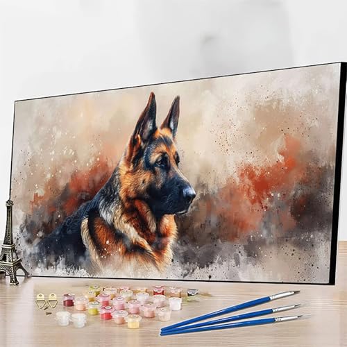 DIY Malen Nach Zahlen Erwachsene Hund, Malen Nach Zahlen Tier Malen Nach Zahlen ab 9 Jahre Mädchen mit Pinseln und Acrylfarben für Deko Wohnzimmer, Geschenke für Frauen100 x 200 cm (Ohne Rahmen) 5-X von JEPGFOU