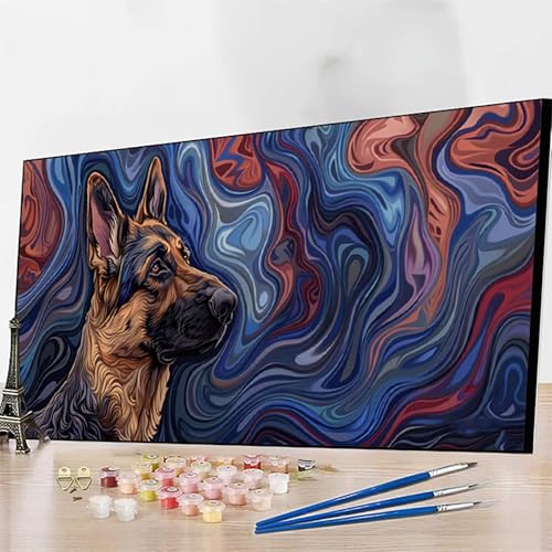 DIY Malen Nach Zahlen Erwachsene Hund, Malen Nach Zahlen Tier Malen Nach Zahlen ab 9 Jahre Mädchen mit Pinseln und Acrylfarben für Deko Wohnzimmer, Geschenke für Frauen30x60cm (Ohne Rahmen) M-8 von JEPGFOU