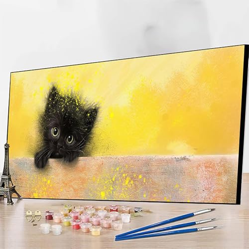 DIY Malen Nach Zahlen Erwachsene Tier, Malen Nach Zahlen Katze Malen Nach Zahlen ab 9 Jahre Mädchen mit Pinseln und Acrylfarben für Deko Wohnzimmer, Geschenke für Frauen30x60cm (Ohne Rahmen) 3-J von JEPGFOU