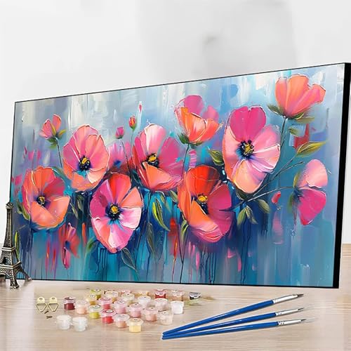 JEPGFOU DIY Malen Nach Zahlen Erwachsene Blume, Malen Nach Zahlen Pflanze Malen Nach Zahlen ab 9 Jahre Mädchen mit Pinseln und Acrylfarben für Deko Wohnzimmer, Geschenke für Frauen(100x200cm) E-0 von JEPGFOU