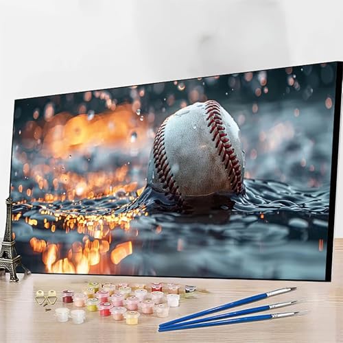 JEPGFOU DIY Malen Nach Zahlen Erwachsene Landschaft, Malen Nach Zahlen Baseball Malen Nach Zahlen ab 9 Jahre Mädchen mit Pinseln und Acrylfarben für Deko Wohnzimmer, Geschenke für Frauen90x180cm B-M von JEPGFOU