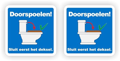 JERMA Allerhandestickers WC spülen schließen den Deckel, Aufkleber 2 Stück, 447a.la22 von JERMA Allerhandestickers