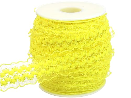 JESEP YONG 20 Meter gelbe Doppel-Rüschen-Organza-Bordüre, elastischer Spitzenbesatz, Stretch-Spitzenband, Kleidung und Kleidung für Heimwerker, Stirnband, Kleidung, Nähen, Verzierung JESEP YONG 20 Meter gelbe Doppel-Rüschen-Organza-Bordüre, elastischer Spitzenbesatz, Stretch-Spitzenband, Kleidung und Kleidung für Heimwerker, Stirnband, Kleidung, Nähen, Verzierung von JESEP YONG