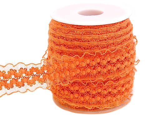 JESEP YONG 20 Meter orangefarbene Doppel-Rüschen-Organza-Bordüre, elastischer Spitzenbesatz, Stretch-Spitzenband, Kleidung und Kleidung für selbstgemachte Stirnbänder, Kleidung, Nähen, Verzierung JESEP YONG 20 Meter orangefarbene Doppel-Rüschen-Organza-Bordüre, elastischer Spitzenbesatz, Stretch-Spitzenband, Kleidung und Kleidung für selbstgemachte Stirnbänder, Kleidung, Nähen, Verzierung von JESEP YONG