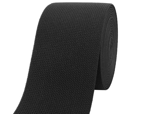 Schwarzes breites Strick-Gummiband zum Nähen, 7,6 cm, 4,5 m, doppelseitig, gewebt, elastisch, schwer, dehnbar, elastisches Spulenband für Hosen, Taille, Perücken, Rock, Handwerk, DIY-Projekte Schwarzes breites Strick-Gummiband zum Nähen, 7,6 cm, 4,5 m, doppelseitig, gewebt, elastisch, schwer, dehnbar, elastisches Spulenband für Hosen, Taille, Perücken, Rock, Handwerk, DIY-Projekte von JESEP YONG
