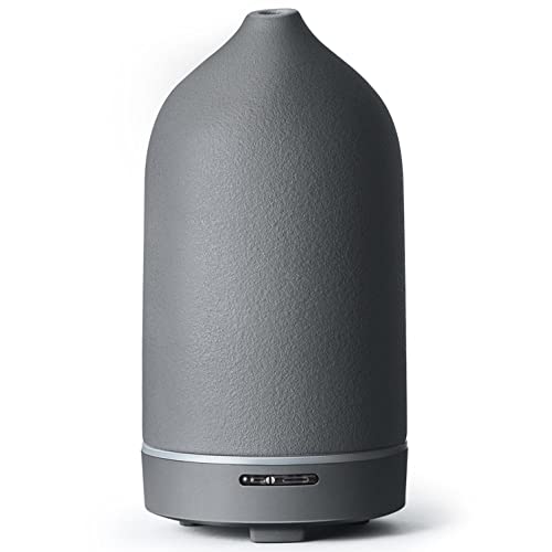 JESMAY Aroma Diffuser für Ätherische Öle 120ml, Premium Ultraschall Diffuser Keramik Luftbefeuchter, Raumduft Duftöl Diffuser mit LED BPA-Frei für Schlafzimmer Büro Spa(Grau) von JESMAY