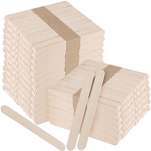 JEUIHAU 1500 Stück Holzspachtel zum Basteln, 150x18x1,6 mm Eisstiele Holz Eisstäbe Holzeisstiele, Popsicle Sticks Holzstäbchen zum Basteln, Rühren, Wachsen von JEUIHAU