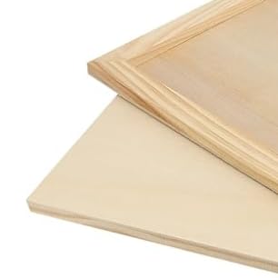 JEUIHAU 40 Stück 12 x 12 cm unlackierte quadratische Holz-Leinwand, 0,8 cm dicke Holzplatte, Leinwand, Holzplatten zum Malen, Basteln, Gießen, Kunst, 12 x 12 cm von JEUIHAU