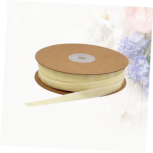 1 Rolle Geschenkverpackungsband Geschenkband kräuseln dekorativer Bandbesatz Spitzenbänder Goldrand Haarschleife Band Backband stutzenhalter kopfschmuck kopfhoerer dekobänder Beige JEWEDECO von JEWEDECO