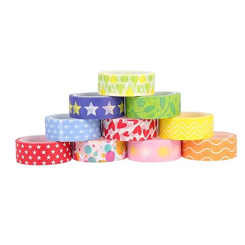 10 Rollen Taschen- Und Papierklebeband Winterliches Washi-tape Altes Washi-tape Farbige Aufkleber Journalbänder Klebebänder Scrapbooking-klebeband Japanisches Papier Colorful JEWEDECO von JEWEDECO