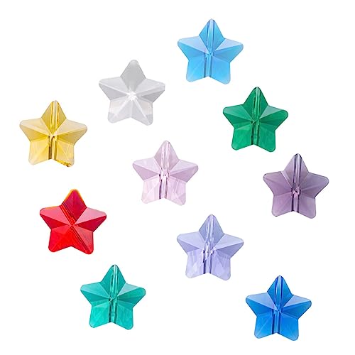 100St Pentagramm-Kristall bunter Schmuck Sternperlen Edelstein Halskette Strassperlen kinder bastelset bastelmaterial für kinder Bastelperlen selber machen Halskette DIY-Accessoire JEWEDECO von JEWEDECO