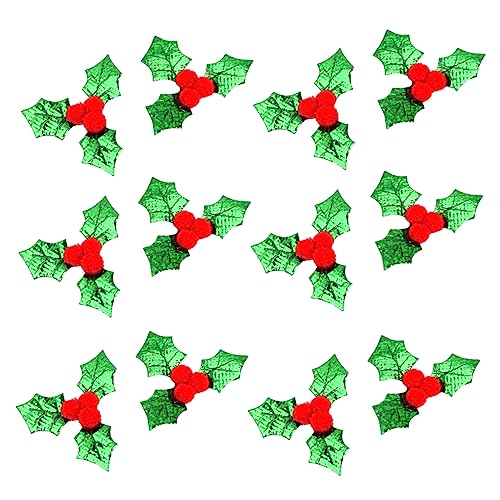 JEWEDECO 100st Weihnachtsblatt-konfetti Konfetti-ornamente Konfetti Aus Metallfolie Einzigartiges Konfetti Grüne Blätter Einfaches Konfetti Feiertagskonfetti Grünes Stoff Green von JEWEDECO