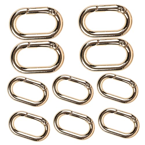 10st Federschnalle Federverschluss- Kleiner Karabiner Ovaler Karabiner Aus Metall Ovaler Federring Für Tasche Federringe Für Schmuck Kleine Karabiner Zinklegierung Golden JEWEDECO von JEWEDECO