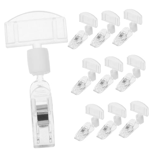 12St Pop-Werbeclip Korbetiketten doppelseitige Clips Posteraufhänger Warenzeichenhalter Korb-Tags zettelhalter Schaufensterdekoration Preisschildhalter Zeichenclips Abs Transparent JEWEDECO von JEWEDECO