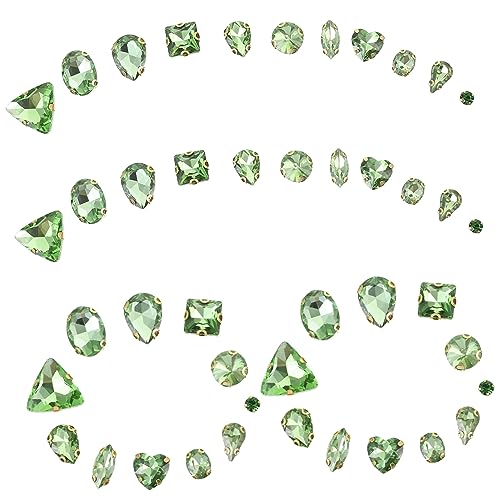 130St Glas Krallen Strass Kleider hochzeitslaken accesories hochzeitstruhe bescherung strass DIY dekor Edelsteine ​​aufnähen Strasssteine Kleidungsmaterialien Kleidung Strass Green JEWEDECO von JEWEDECO