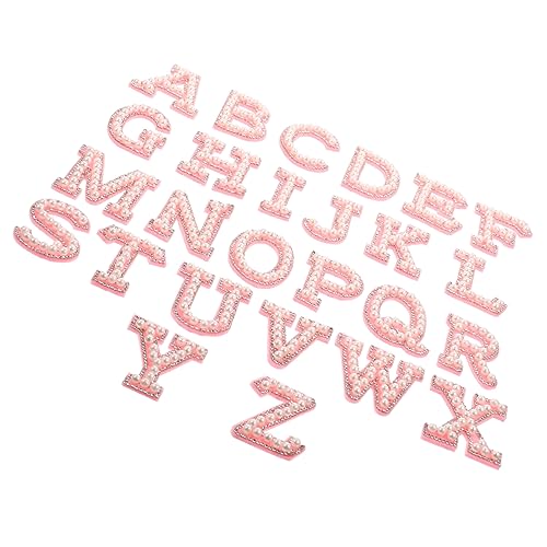 26St Selbstklebende Perlensticker Alphabet-Abzeichen Buchstabenaufkleber aus Vinyl buchstaben aufnäher buchstaben patches buchstabenperlen englische buchstabenpatches Patches nähen JEWEDECO von JEWEDECO