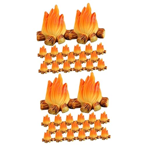 40 STK Feuerschmuck Fairy Gardens Accessoires Dekor Lagerfeuer Figur Landschaftsbau Fälschung Gefälschte Lagerfeuerdekoration Gefälschte Feuerlampe Mini-kuchenbehälter Mikro Harz JEWEDECO von JEWEDECO