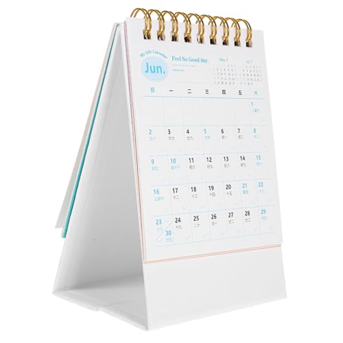 Desktop-Kalender Tischkalender 2024 Standkalender Bürokalender Bürodekoration ametist Heimdekoration staffelei Kalender für den täglichen Gebrauch Einrichtungsdekor Papier Green JEWEDECO von JEWEDECO