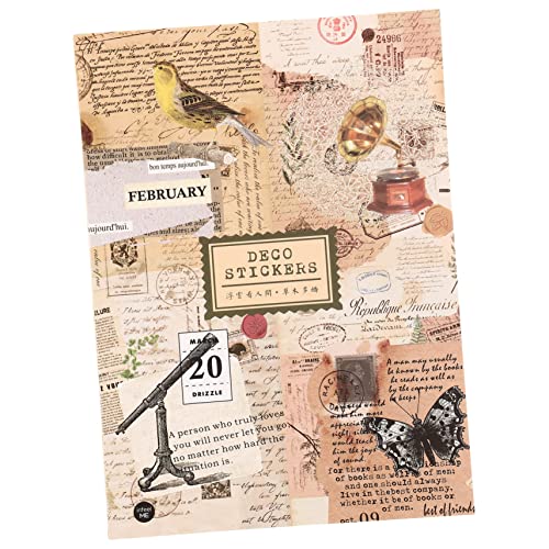 JEWEDECO 1 Packung Haustier Aufkleberbuch Retro Scrapbooking Papier Pflanzen Sets Für Erwachsene Vintage Album Aufkleber Scrapbooking Zubehör Aufkleber Post Memo Applikationen von JEWEDECO