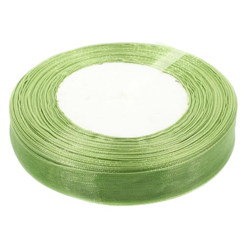 JEWEDECO 1 Rolle 15 cm langes Chiffonband durchsichtiges Chiffonband grünes Drahtband Geschenkband Blumenband seidenband ribbon verschleißfestes Verpackungsband Paketband Polyester Green von JEWEDECO