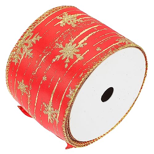 JEWEDECO 1 Rolle 6cm Weihnachtsband weihnachtsgeschenkverpackungsband weihnachtsband für handwerk dekoratives weihnachtsband seidenband ribbon Treppenhandlaufband Kuchenband Polyester rot von JEWEDECO