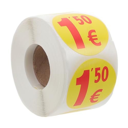 JEWEDECO 1 Rolle Aufkleber Tag Papier Marker Label Supermarkt Versorgung Einzelhandel Geschäfte Aufkleber Waren Papier Tag Label Runde Etiketten Tag Aufkleber von JEWEDECO