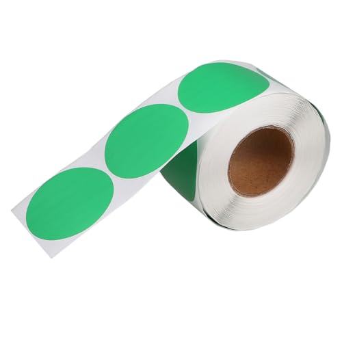 JEWEDECO 1 Rolle Aufkleber runde Thermoetiketten Kodierkreis Stift Thermodrucker Punkt Etikettenrolle etikettendrucker thermopapier leere Etiketten Klebeetikett selbstklebendes Papier Green von JEWEDECO