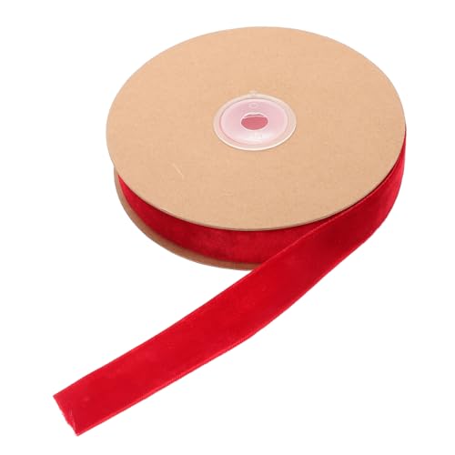 JEWEDECO 2 Cm Breites Geschenkband Aus Massivem Samt Flauschiges Festival-verpackungsband Zum Basteln Haar-accessoires Kleidungskanten Dekorationen Rot 10 M Rolle von JEWEDECO