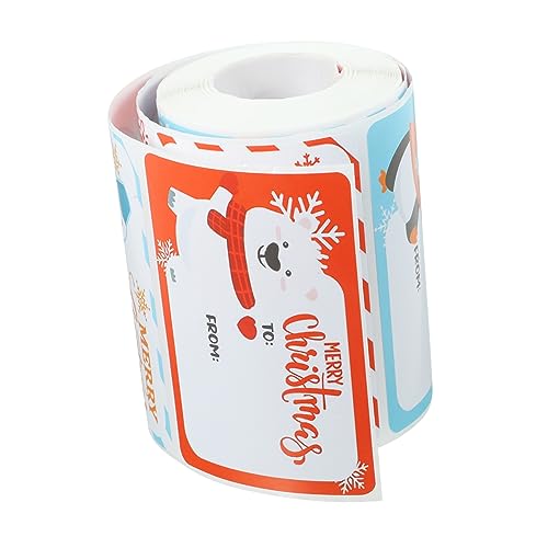 JEWEDECO 1 Rolle Box Weihnachtsdekorationsaufkleber Heimdekoration Weihnachtsdekoration Weihnachtsetiketten Etiketten Verpackungsaufkleber Umschlagversiegelungsaufkleber von JEWEDECO