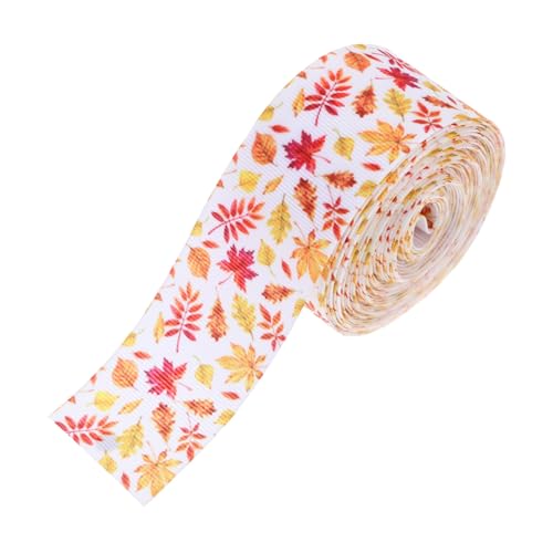 JEWEDECO 1 Rolle Erntedankband Dekor Blumenverpackung Abdeckungen Herbstband Thanksgiving-bastelbänder Drahtband Für Kariertes Rustikales Herbsternteband Schleife Polyester von JEWEDECO