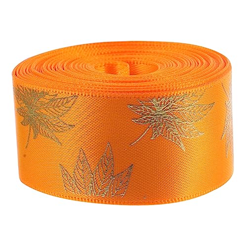 JEWEDECO 1 Rolle Erntedankband hochzeitsringe eheringe -Blumendekoration Bandhandwerk Paketband Multifunktions-Geschenkband schönes Geschenkband Festival-Geschenkband Polyester Orange von JEWEDECO