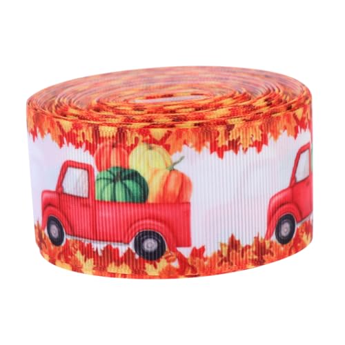 JEWEDECO 1 Rolle Erntedankband wohnungseinrichtung home decoration bastel materialien geschenkeband hausdeko Halloween- Kürbisband Geschenkband Thanksgiving-Bänder Wickelband Polyester von JEWEDECO