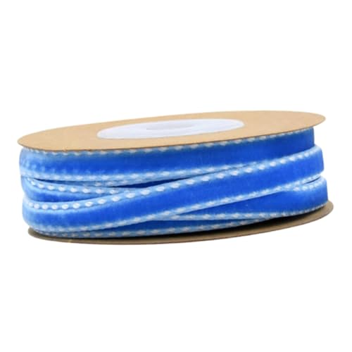 JEWEDECO 1 Rolle Geschenkverpackungsband Blaues Drahtband Nähband Stoffband Blaues Dekor Schleifenband Zum Verpacken Von Geschenken Bänder Bandhalsband Haarschleife Band Stickband Blue von JEWEDECO