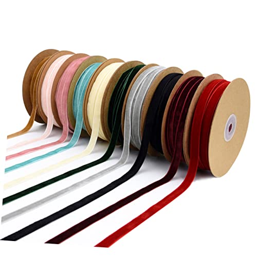 JEWEDECO 1 Rolle Geschenkverpackungsband Plüschbänder selber machen Haarschleife Band Goldrand Nähen von Bändern Geschenkband kräuseln velvet ribbon samtbänder ausstecher blatt von JEWEDECO