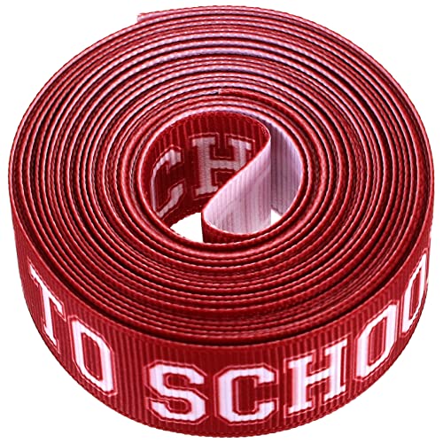 JEWEDECO 1 Rolle Gurtband für den Schulanfang Schulkuchenband Hochzeitsstraußband exquisites kariertes Band Schleife ribbon bandfeile zurück zum Schulband Blumenstrauß liefert Polyester rot von JEWEDECO