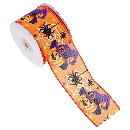 JEWEDECO 1 Rolle Halloween- Halloween-Ripsband Süßes oder Saures Verpackungsband halloween assecoires halloween goodies Banddekorationen DIY- basteln Polyester Orange von JEWEDECO