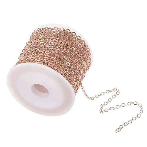 JEWEDECO 1 Rolle Kreuzkette Kette für Männer Kette für Heimwerker schmuck DIY kette Mann Halskette Halskettenanhänger bag chain bastelzeug Kupferketten anhänger kette selber machen Rosa von JEWEDECO