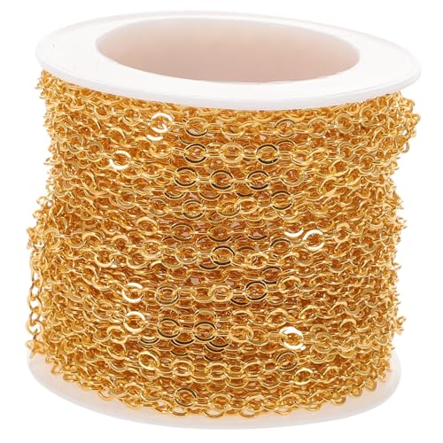 JEWEDECO 1 Rolle Kreuzkette Kette zum Basteln Halskette mit Schlangenkette DIY-Halskette Mann Halskette Modeschmuck bag chain bastelmaterial Kleidungsstück Zubehör Kupferketten Golden von JEWEDECO