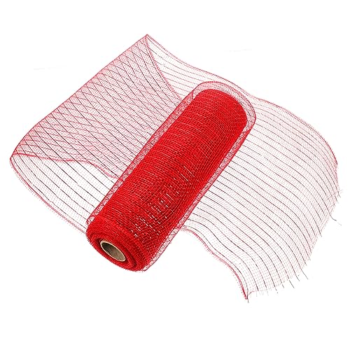 JEWEDECO 1 Rolle Mesh-Band hochzeitsdeko wedding decoration bastel materialien Geschenkbandrolle geschenkeband Girlande draußen dekorativ Verpackungsmaterial Blumenverpackungsband pp rot von JEWEDECO