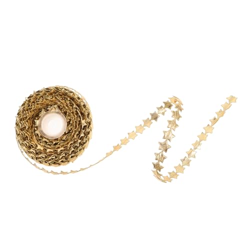 JEWEDECO 1 Rolle Sternband geschenkverpackung geschenkband DIY-Dekorationsideen geburtstagsgeschenke Feiertagsdeko Bänder zum Basteln Band zum Verpacken Sternförmige Bänder Schleife Golden von JEWEDECO