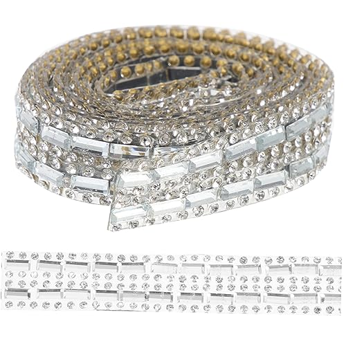 JEWEDECO 1 Rolle Strassband aus Glas austauschbarer Bastelbesatz Hochzeitszubehör Kostüm bling kleid wandverkleidung wand polsterung zartes Strassband dekoratives Strassband selbstklebend von JEWEDECO