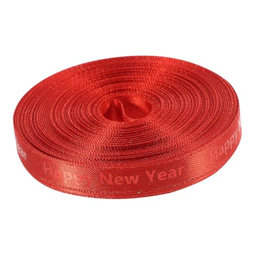 JEWEDECO 1 Rolle Verpackung Multifunktions-geschenkband Weihnachtsbänder Schneidbares Geschenkband Dekor Für Haarschleife Verschleißfestes Verpackungsband Rot Polyester von JEWEDECO