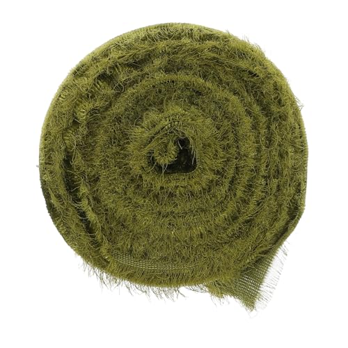 JEWEDECO 1 Rolle Von Hand zerrissenes Band mit rohen Kanten Blumenstrauß Band Festliche Dekoration Festliche Bänder DIY Bänder dekorative bänder breites Band Die Seide Olive Green von JEWEDECO