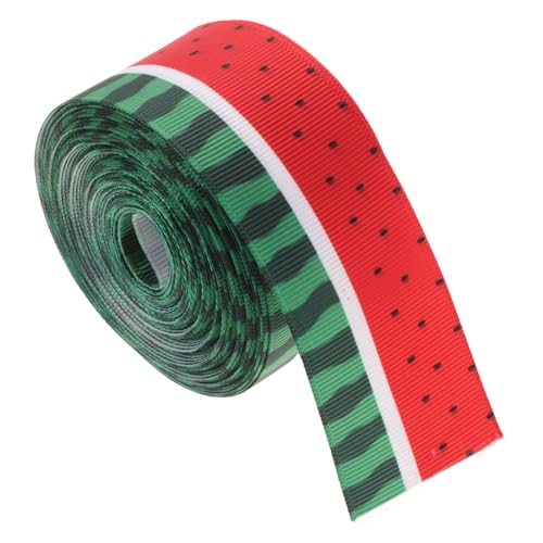 JEWEDECO 1 Rolle Wassermelonenband Flaggenband Wassermelonen-Ripsband Blumenverpackungsband Fruchtband Hochzeitsband Dekorationsband Geschenkverpackungsband Banddekor Geschenkband Polyester von JEWEDECO