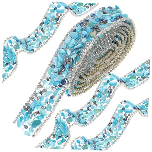 JEWEDECO 1 Rolle kies strass streifen Auto Selbstklebendes Strassband Dekoratives Strassband kleider gefertigte Kleidung trimmen empfindliche Kleidung trimmen Strasssteine Blue von JEWEDECO