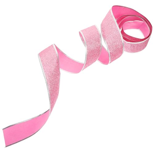 JEWEDECO 1 Rolle rosa Band seidenband ribbon ziehschleifenband weihnachtsgeschneke Geschenkverpackungsband Geschenkband basteln Multifunktions-Bastelband Multifunktions-Geschenkband Stoff von JEWEDECO