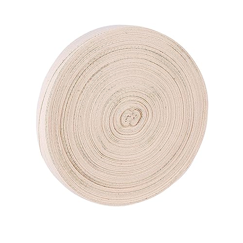 JEWEDECO 1 Rolle weißes Band Riemen Tischuntersetzer Windenseil Taschen Verpackungsbänder Gepäckgurte Linealband geschenkband slico Bastelband textilklebeband Textilband Baumwollband Beige von JEWEDECO