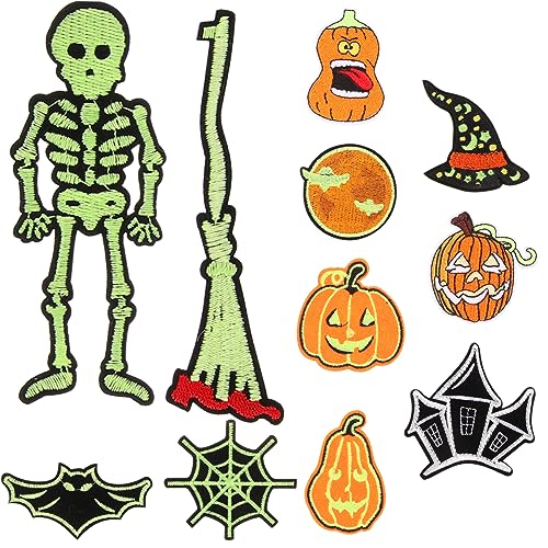 JEWEDECO 1 Satz Halloween-Stickerei-Patches gestickte Applikation halloween dekoration halloween decoration scopa Kleiderflicken selber machen Flicken zum Reparieren von Kleidung Polyester von JEWEDECO