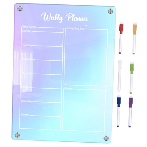 JEWEDECO 1 Satz Magnetische Monatsplanungstafel Wöchentliches Whiteboard Magnetischer Kühlschrankkalender To-do-liste Notizblock Kühlschrankkalender Trocken Abwischbar Wochenplaner Acryl von JEWEDECO